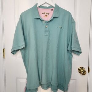 Men's Orvis Signature Heavyweight Polo Fly Fishing Sport Green Embroidered XXL